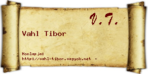 Vahl Tibor névjegykártya